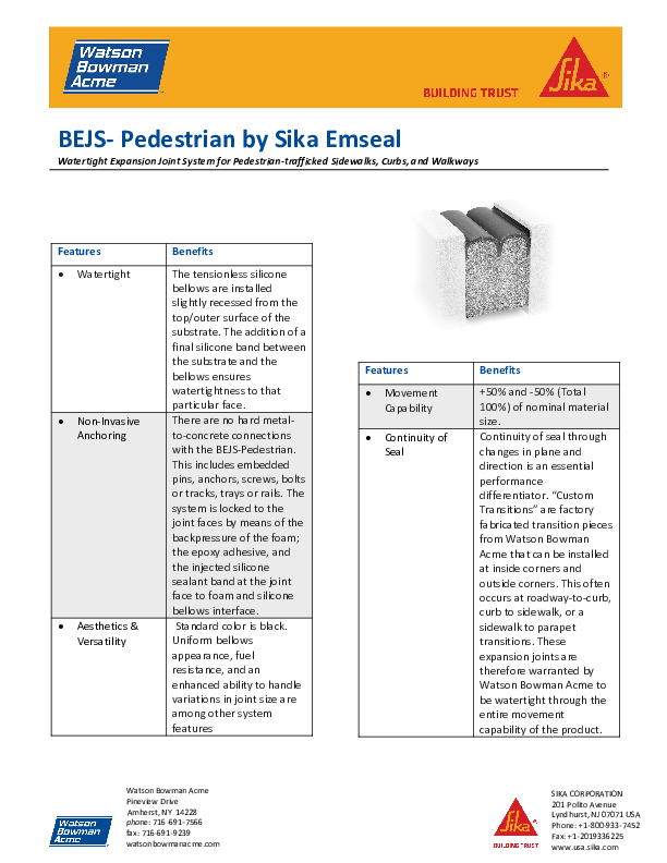 BEJS Pedestrian Data Sheet Cover