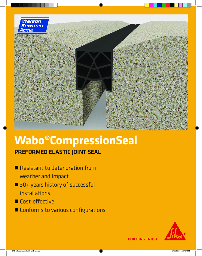 Wabo Compression Seal Fact Sheet Cover