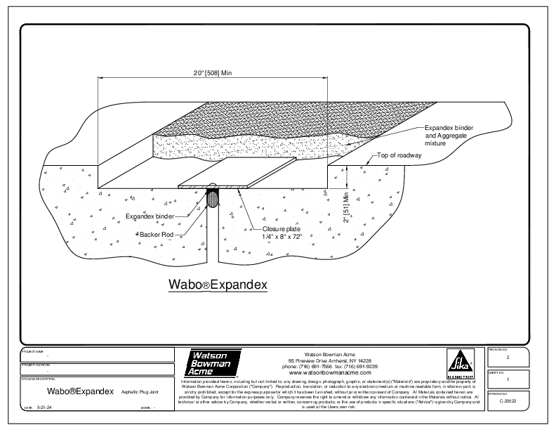 Wabo Expandex with Backer Rod Cover