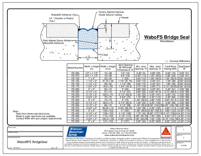 Wabo FS Bridge Seal Layout 3 Cover