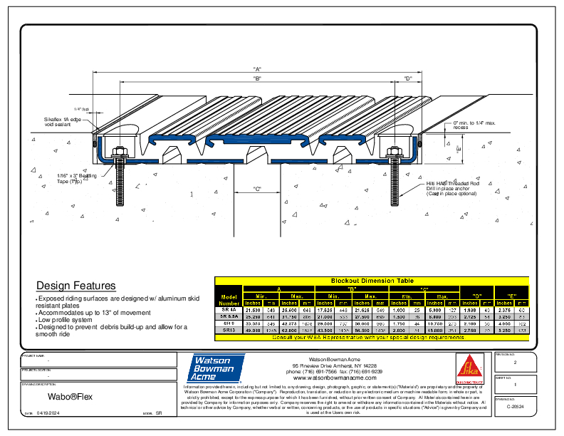 Wabo Flex (SR 4A-13) CAD detail Cover