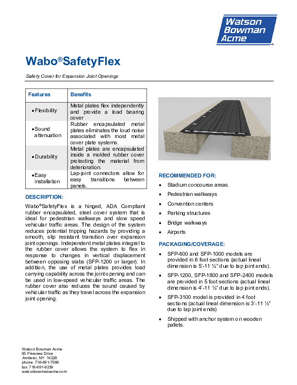 Wabo®SafetyFlex (SFP) Technical Data Sheet Cover