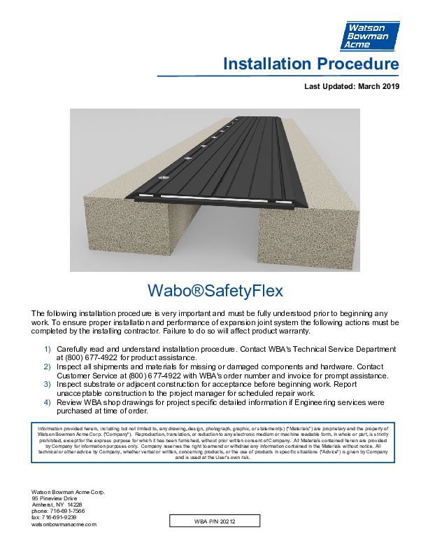 Wabo Safety Flex SFP Install US English Cover